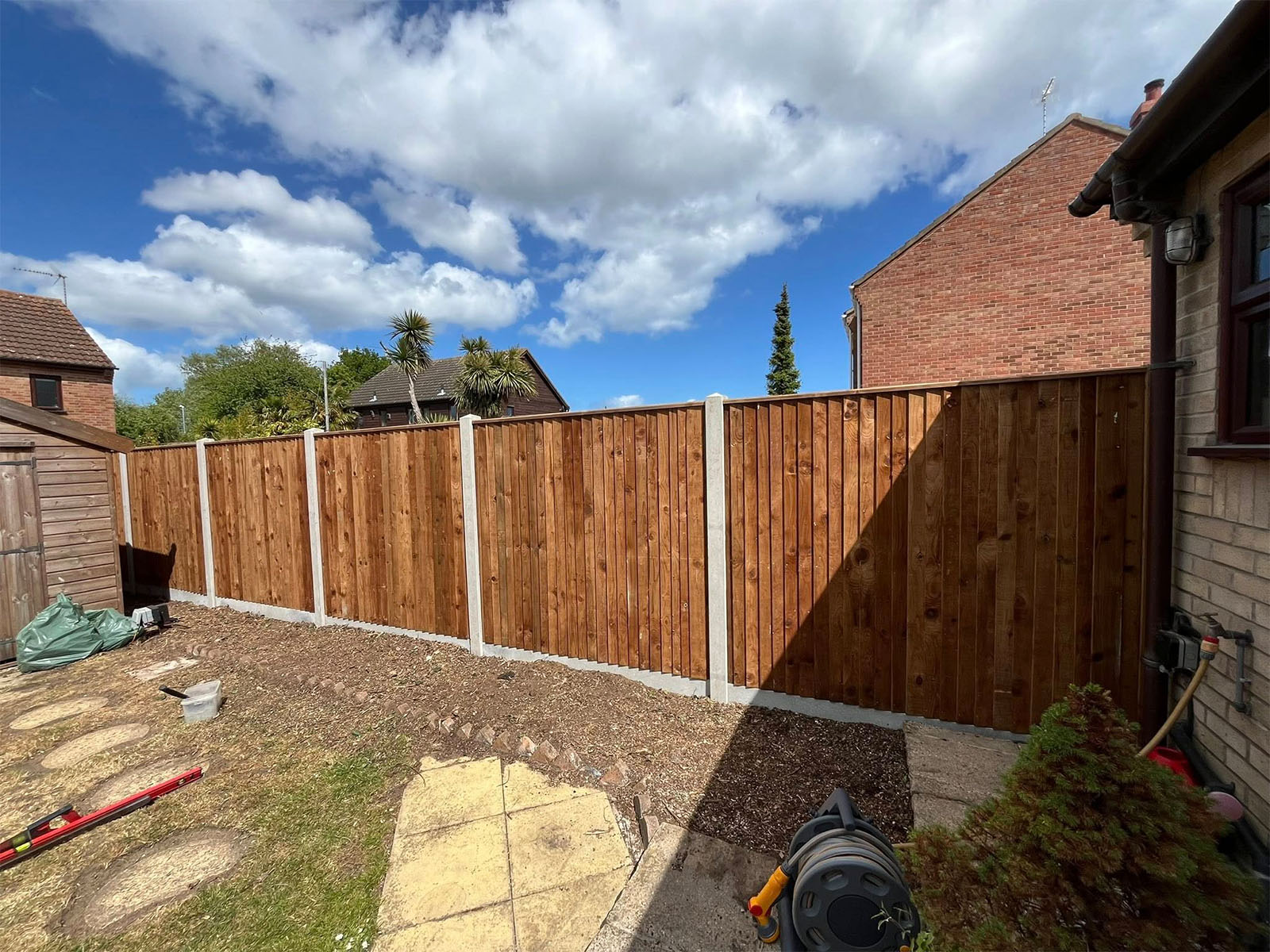 Domestic timber fence and gate in Ipswich garden