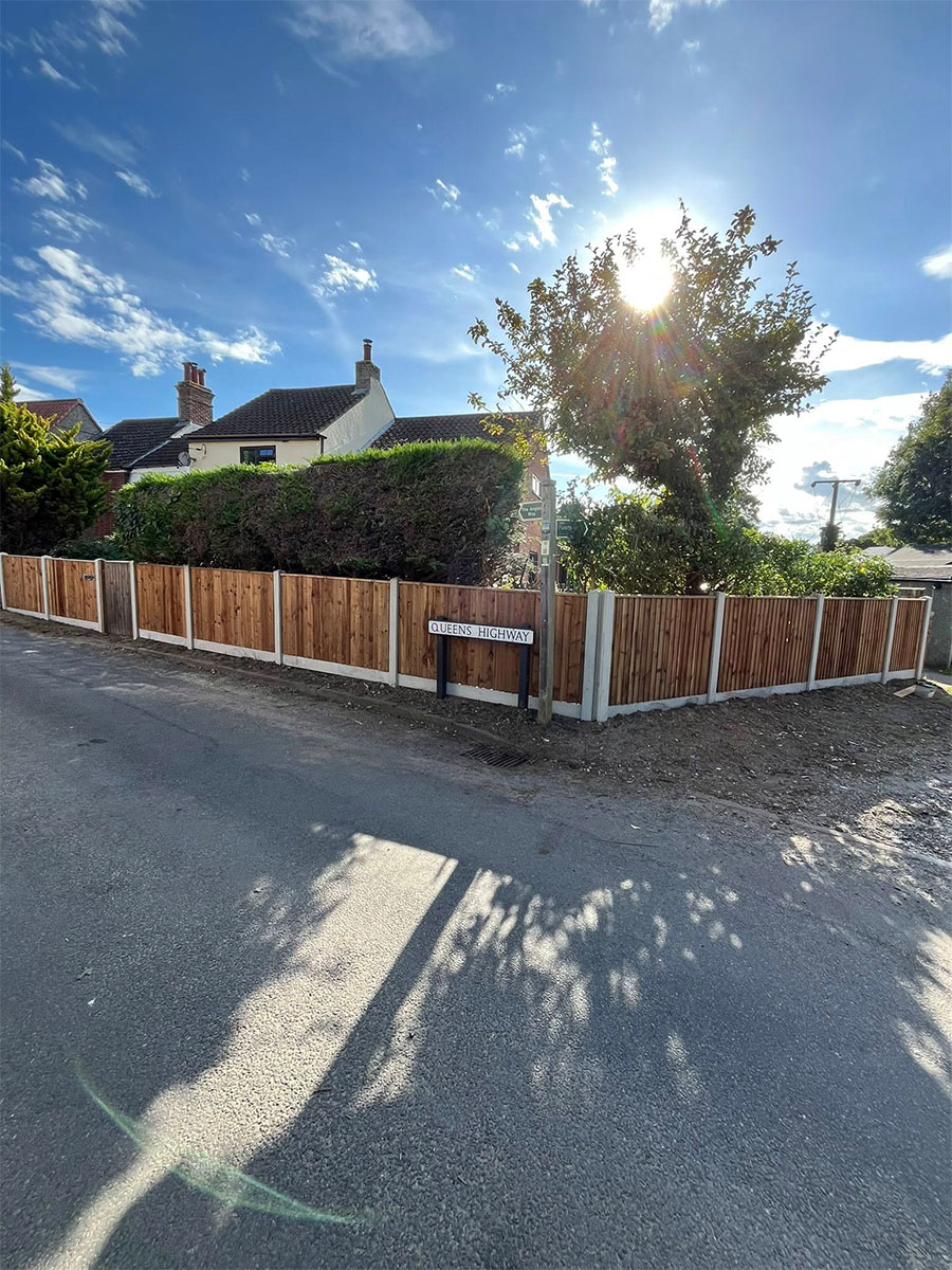 Professional new wooden fencing installation in Ipswich