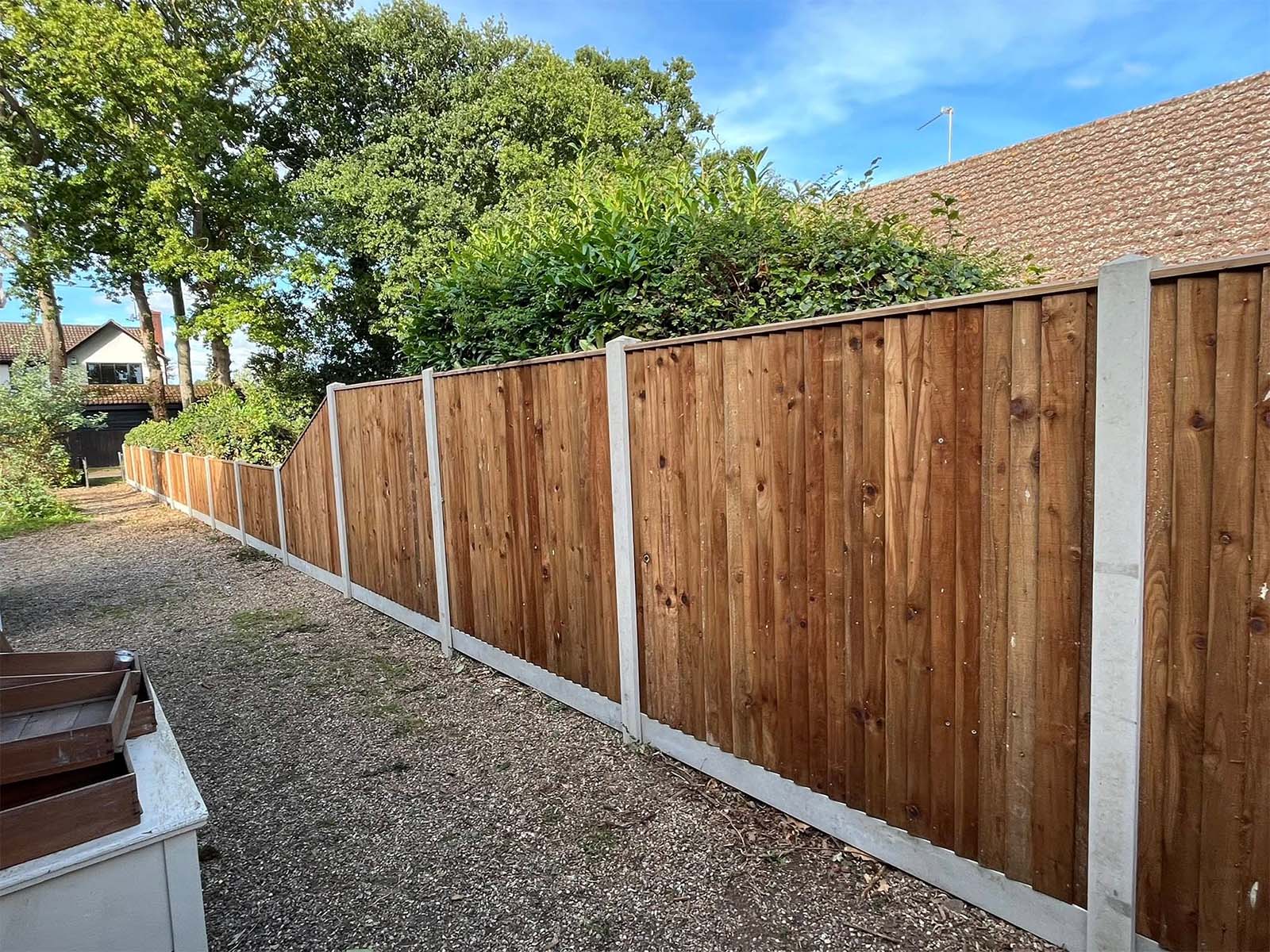 Newly constructed garden fence